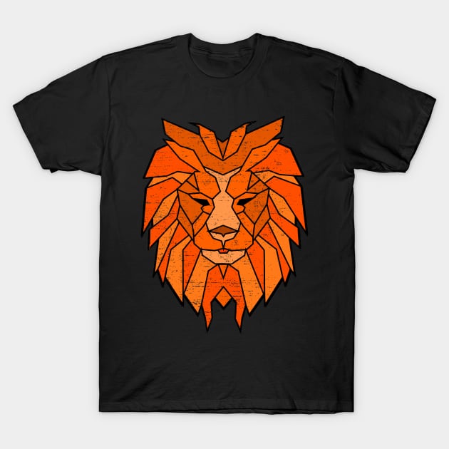 Polygonal Lion Face T-Shirt by ddtk